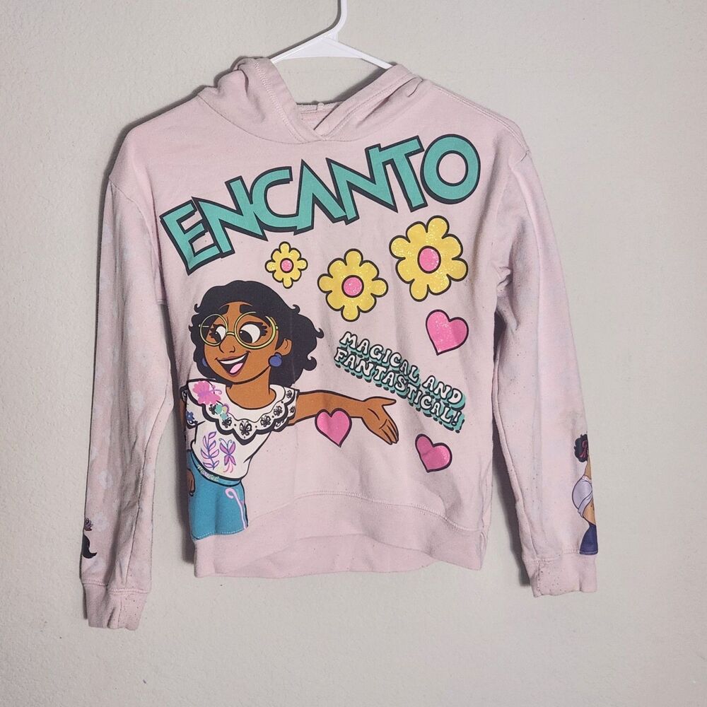 Disney Encanto Hoodie Girls 14/16 Pink Pullover Sweatshirt Mirabel Magical